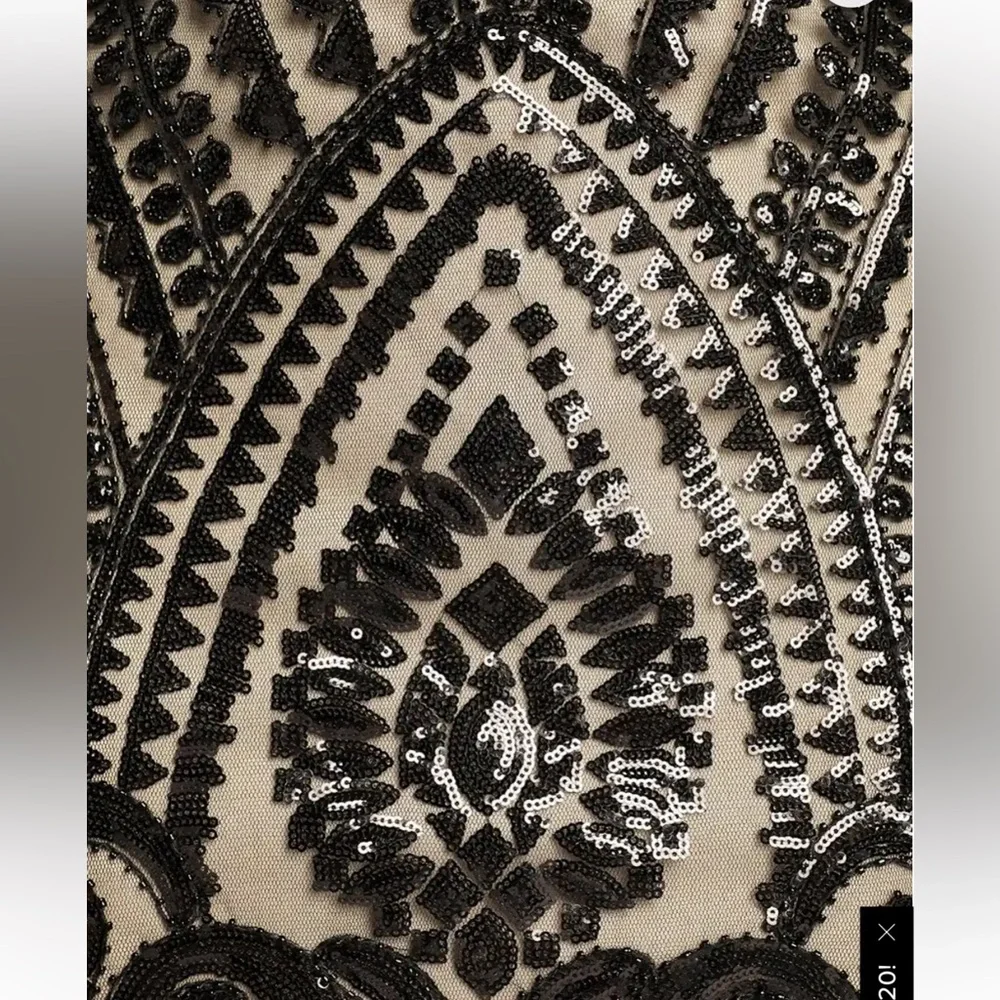 NWT! Lulus Great Beauty Black Beaded Sequin Bodycon Mini Dress - Size L - Picture 2 of 5